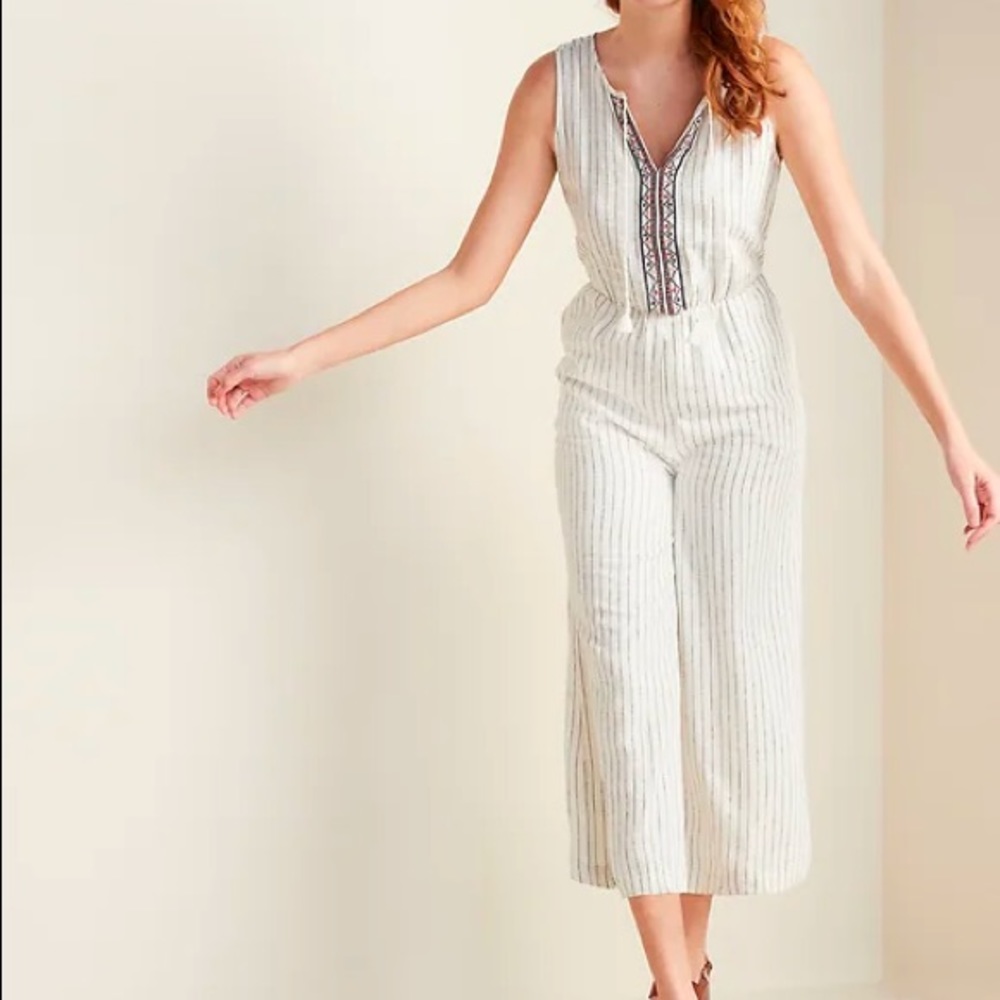 Linen Pinstripe Jumpsuit